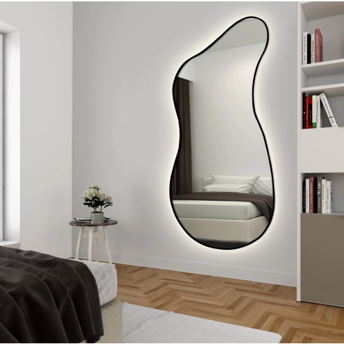 Lustro o organicznym kształcie z podświetleniem - ANGELIT II W RAMIE LED